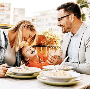 family eating together