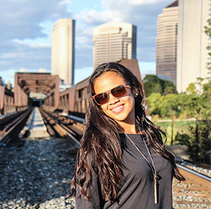 Woman enjoying outdoor walk